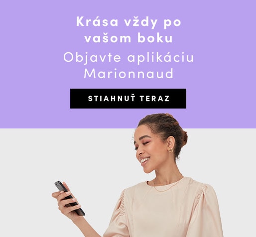 New_2024MCE1642 - Banners - MCE APP banners Oct24 MSKgrid_Lrg_514x476.jpg Banner lila háttérrel, szöveg „A szépség mindig kéznél van – Fedezd fel a Marionnaud applikációt”, fekete gomb „Letöltöm most”, alatta kép egy személy kezében okostelefonnal.